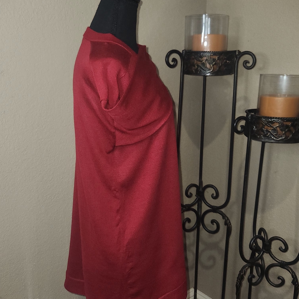 J. Crew Women's Rich Red Crew Neck Sweater - Picture 3 of 8